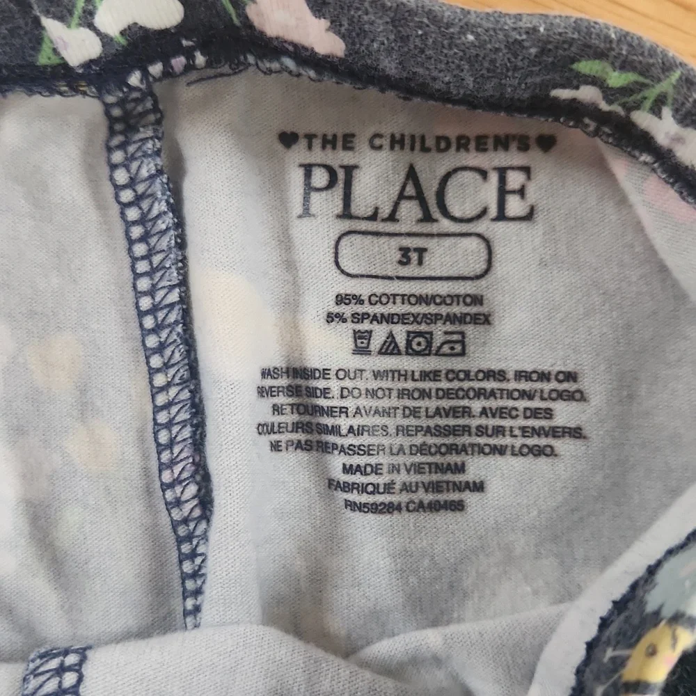 The Children's Place Leggings Faux Denim And Floral Print Set Of 2